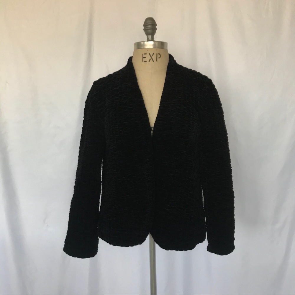 Chico’s black velvet jacket size medium
